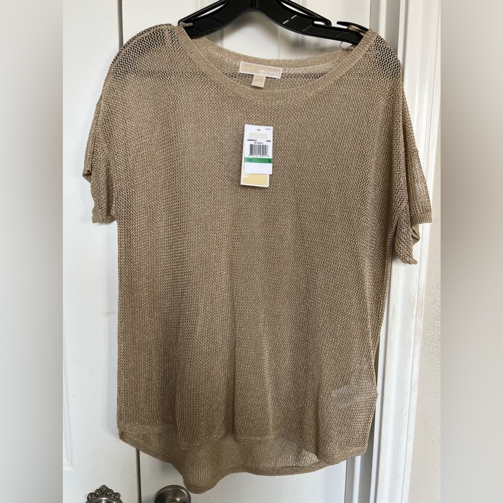 Michael Kors Gold Mesh Blouse